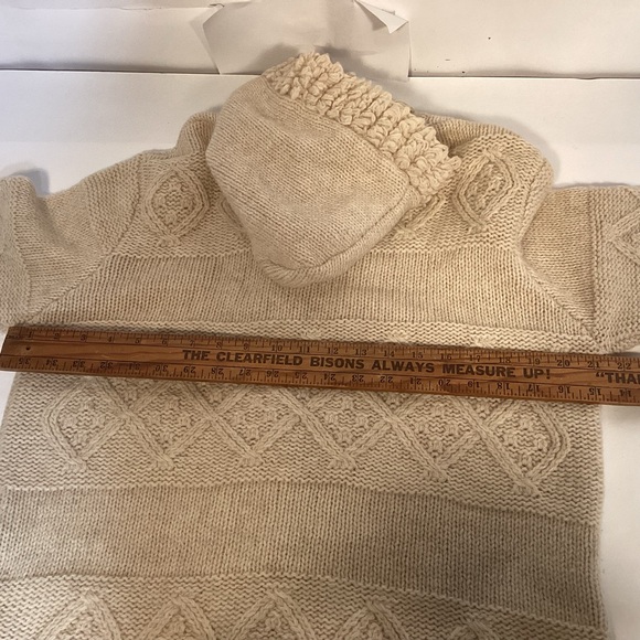 Vintage Wool Sweater Jacket with hood & toggle buttons womens size 40 Bonnie Lee - Picture 13 of 15